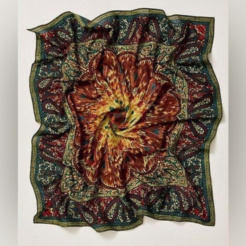 NWT Free People Hearts On Fire Bandana Multicolor Paisley Scarf